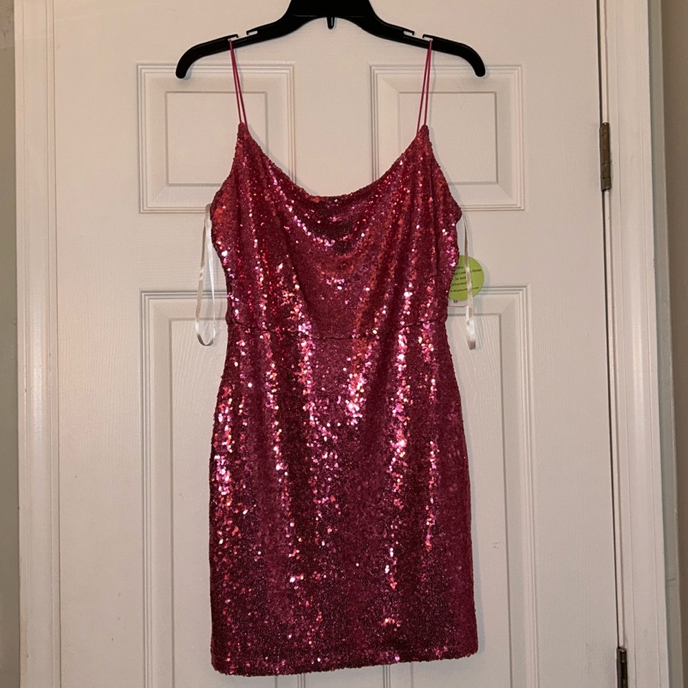 Windsor sequins pink dress NWT